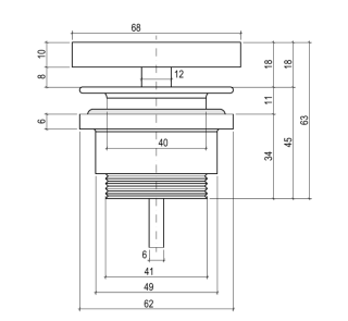 Донный клапан для раковины Salini S-Stone 16731WM D 602 белый матовый